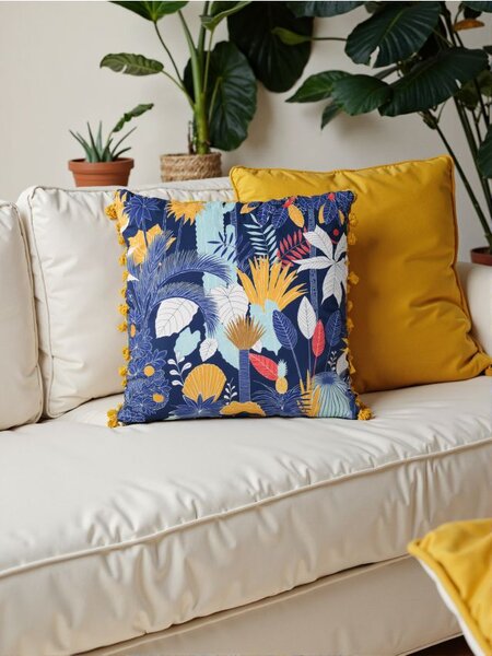 Sinsay - Perna cu ciucuri decorativi pe margini - multicolor
