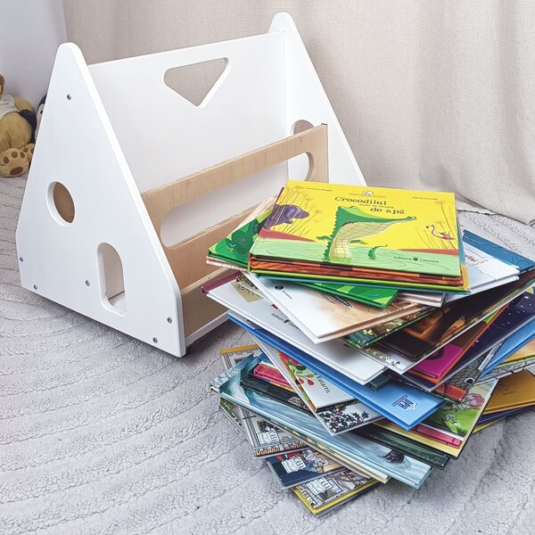 Biblioteca Montessori cu roti, in forma de casuta BOOKY Pearl