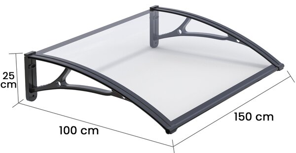 Copertina PLEXIGLAS PRO 150x100 cm, Policarbonat Acrylic 2.5 mm, Suporturi din Aluminiu, Negru/Antracit