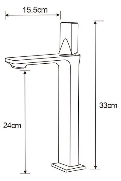 Mexen Crux baterie de chiuvetă înaltă, neagră - 744410-70