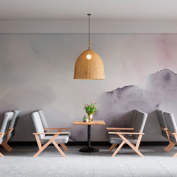 Tapet Trendy acuarelă pete decor minimalism în violet, Fototapet Acuarelă, w00376v1 : Uwalls.ro