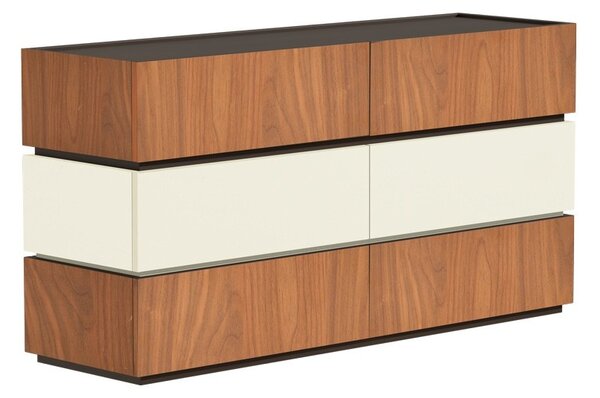 Comoda Sonlen cu sertare din MDF nuanta nuc-bej 120x40x72 cm