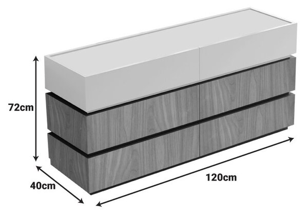 Comoda Sonlen cu sertare din MDF nuanta nuc-bej 120x40x72 cm