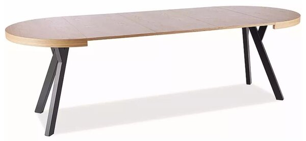 Masă rotundă extensibilă Domingo, stejar natural