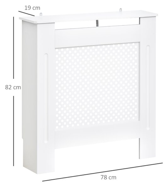 HOMCOM Carcasă Modernă pentru Calorifer din MDF Tip Grilă, 78x82x19 cm, Alb | Aosom Romania