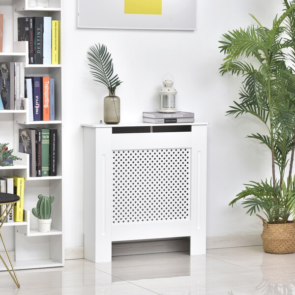 HOMCOM Carcasă Modernă pentru Calorifer din MDF Tip Grilă, 78x82x19 cm, Alb | Aosom Romania