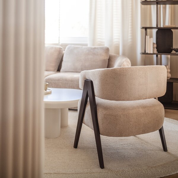 Fotoliu design bej MIZU Alia 18