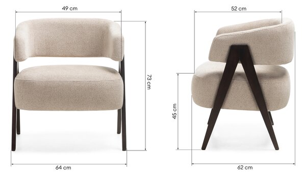 Fotoliu design bej MIZU Alia 18