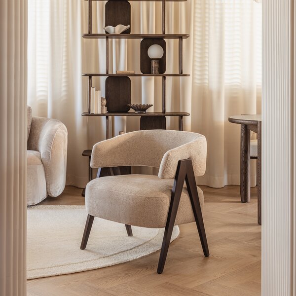 Fotoliu design bej MIZU Alia 18