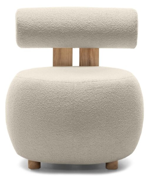 Fotoliu design bej HANNA, stejar Now or never 06