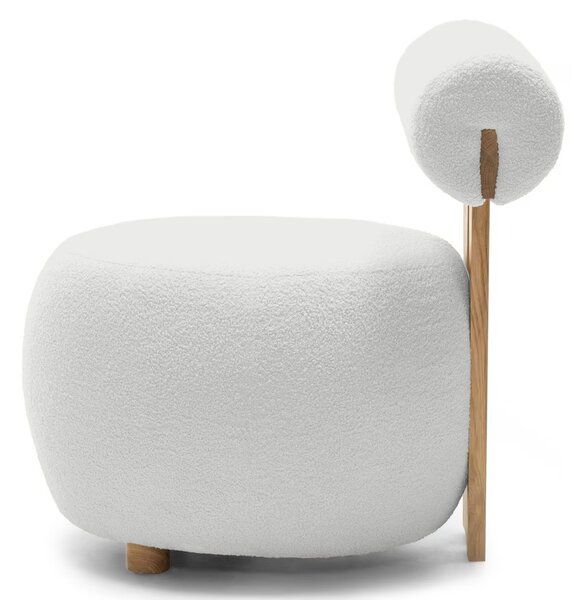 Fotoliu design alb HANNA, stejar Now or never 01