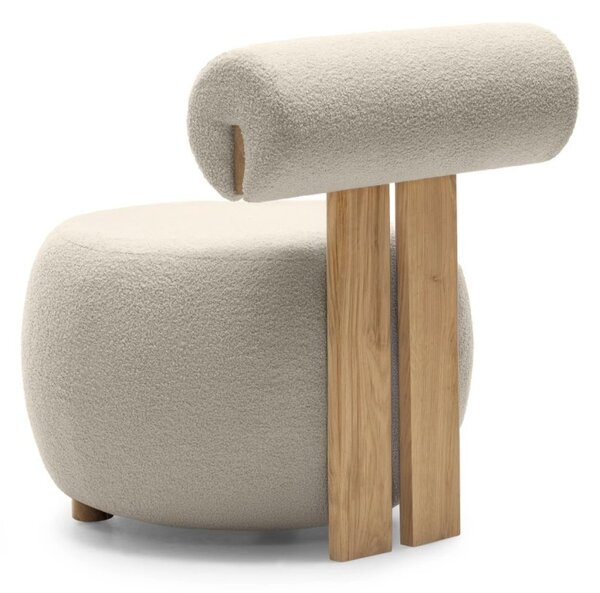 Fotoliu design bej HANNA, stejar Now or never 06