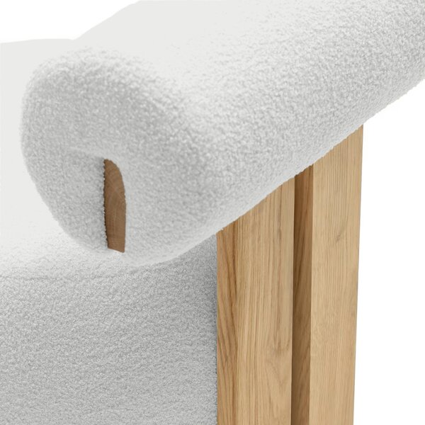 Fotoliu design alb HANNA, stejar Now or never 01