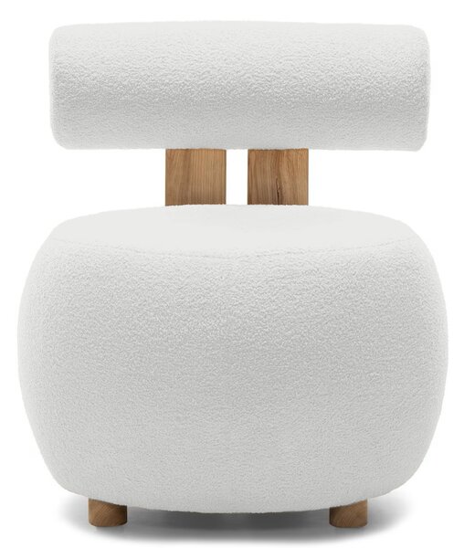 Fotoliu design alb HANNA, stejar Now or never 01