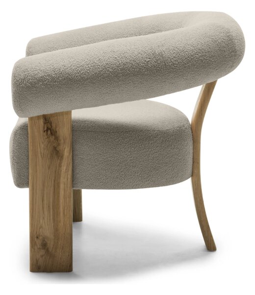Fotoliu design bej KOKEI, stejar Now or never 06