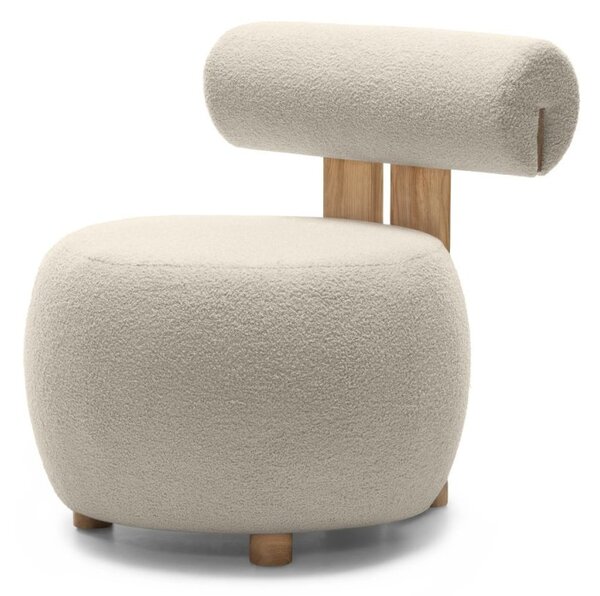Fotoliu design bej HANNA, stejar Now or never 06