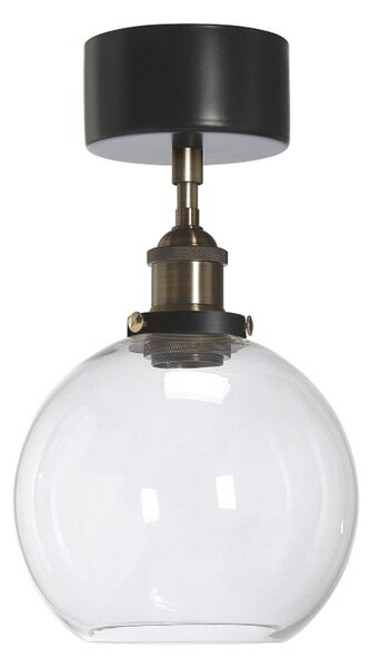 PR Home Plafonieră Omega, transparentă/brăzdar/negru, Ø 20 cm, reglabil, Transparent, Camera de zi / sufragerie, Sticlă