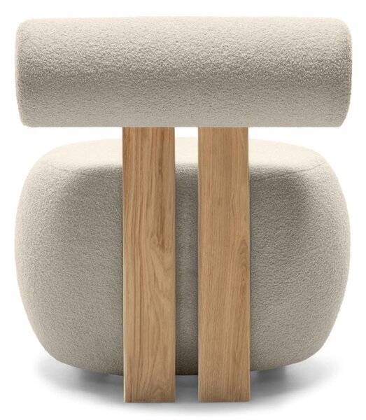 Fotoliu design bej HANNA, stejar Now or never 06