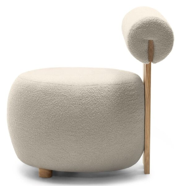 Fotoliu design bej HANNA, stejar Now or never 06