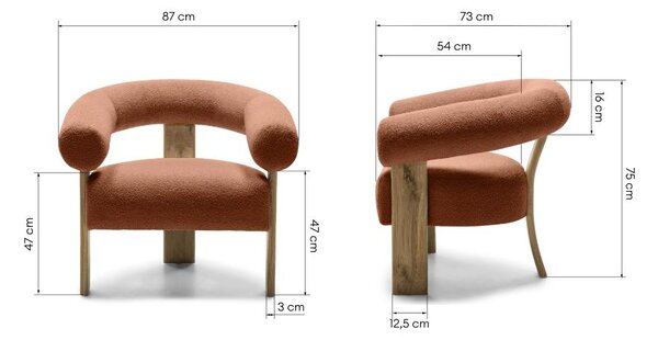 Fotoliu design maro KOKEI, stejar Now or never 54