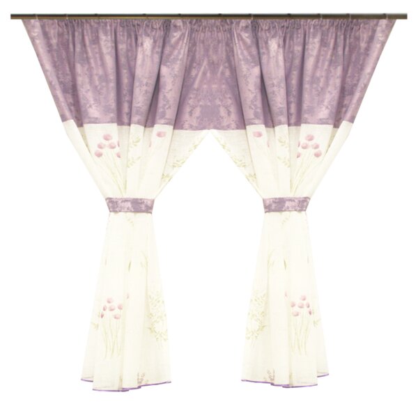 Perdea Velaria de bucatarie cu imprimeu lavanda, 300x150 cm