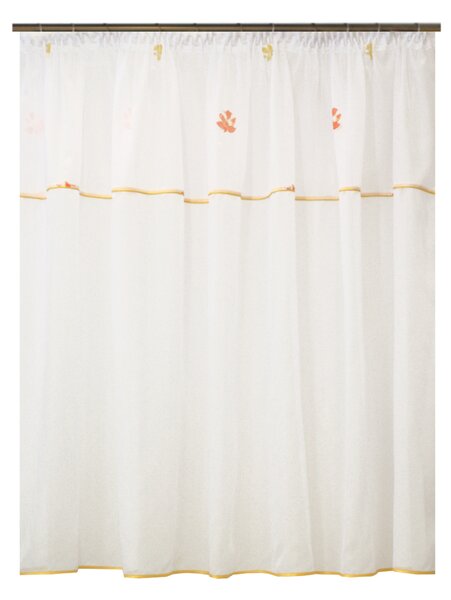 Perdea Velaria voal alb cu flori, 250x140 cm