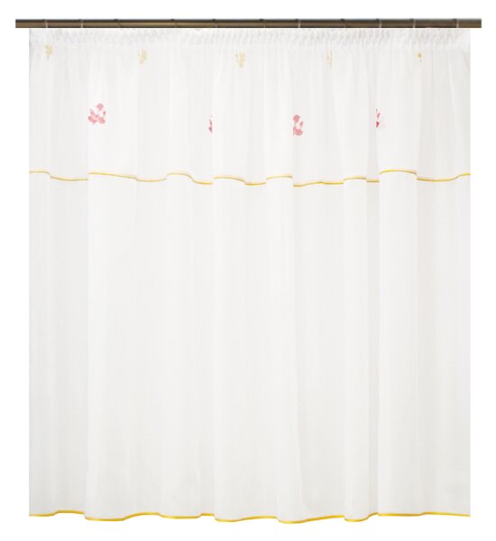 Perdea Velaria voal alb cu flori, 300x138 cm
