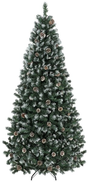 HOMCOM Brad Crăciun Artificial 210cm, 998 Ramuri Ninse Conuri Pin, Deschidere Automată, Bază Pliabilă, Verde | Aosom Romania