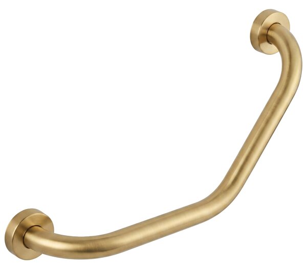 Bară de sprijin unghiulară pentru baie BRUSH GOLD