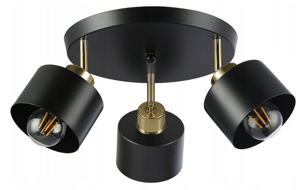 Lustra aplica Elza, 3xE27 35W/220V, rotund reglabil negru/cupru
