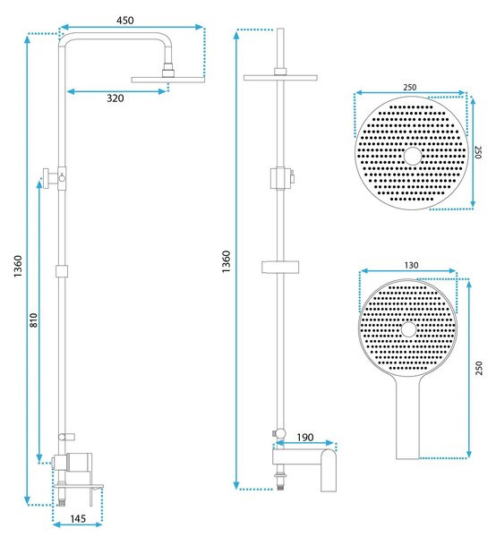 Set dus REA Veneta Chrome