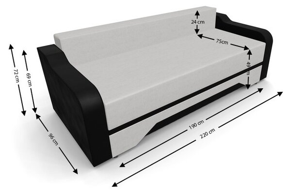Canapea Extensibila Royal Mini, Bej deschis