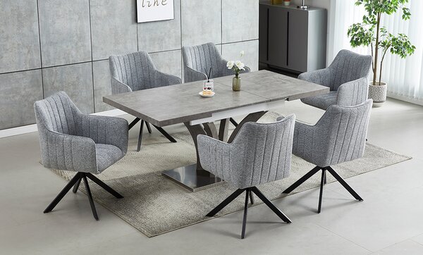 Scaun Living Tapitat KJC385 Gri