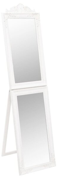 Oglindă de sine stătătoare, alb, 40x160 cm