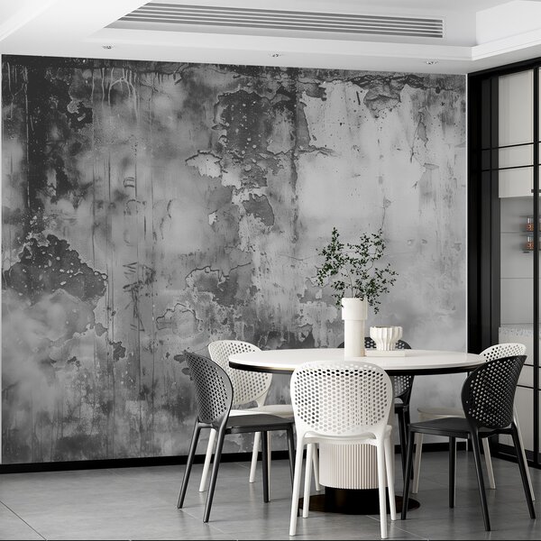 Tapet Gray shabby perete și fum, Fototapet alb-negru, w00766 : Uwalls.ro