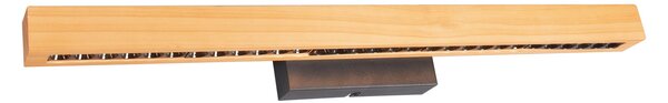 Aplica LED Klausen Pine AP1 64 cm, Design Modern Lemn si Metal Negru, 22W 1450LM 3000K, Corp Iluminat Interior Elegant pentru Hol Dormitor Living