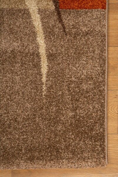Traversa Hol festonata, Model Orlando 62001, Maro Portocaliu, Latime 120 cm 120 x 100