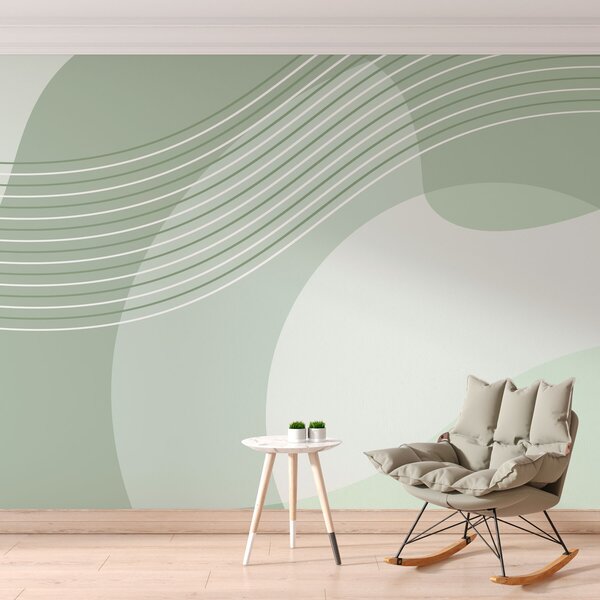 Fototapet Un fundal verde și alb, Fototapet geometric 3D, Fototapet populare, w00826v4 - Tapeko.ro