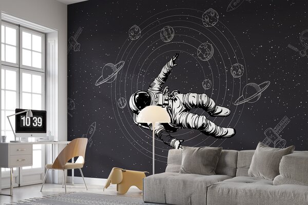 Fototapet Un astronaut plutind în spațiu, Fototapet spațiu cosmic, Fototapet populare, w00712v5 - Tapeko.ro
