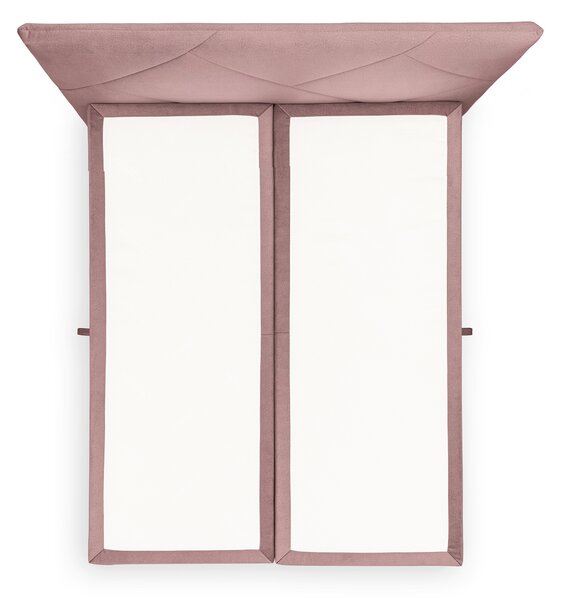 Pat boxspring Wasil 180x200 cu spațiu de depozitare - catifea roz hidrofobă Element 18