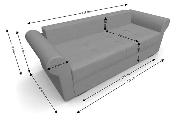Canapea Extensibilă Elsa Mini, Gri