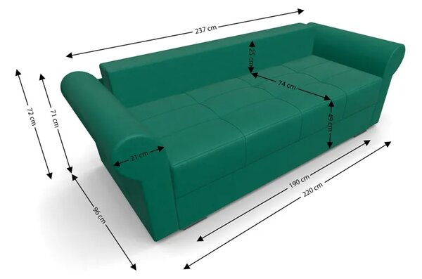 Canapea Extensibilă Elsa Mini, Verde