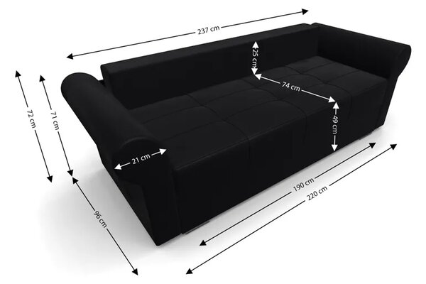 Canapea Extensibilă Elsa Mini, Negru