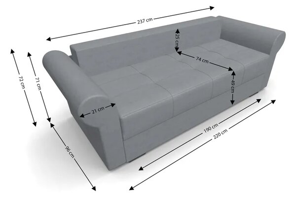 Canapea Extensibilă Elsa Mini, Gri