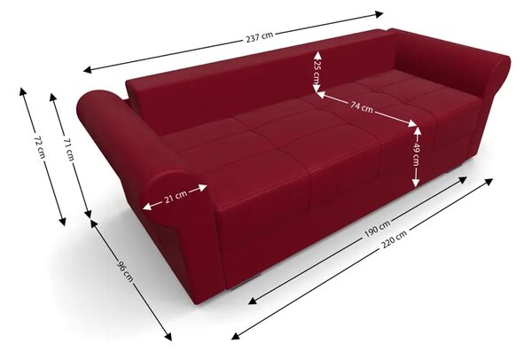 Canapea Extensibilă Elsa Mini, Rosu