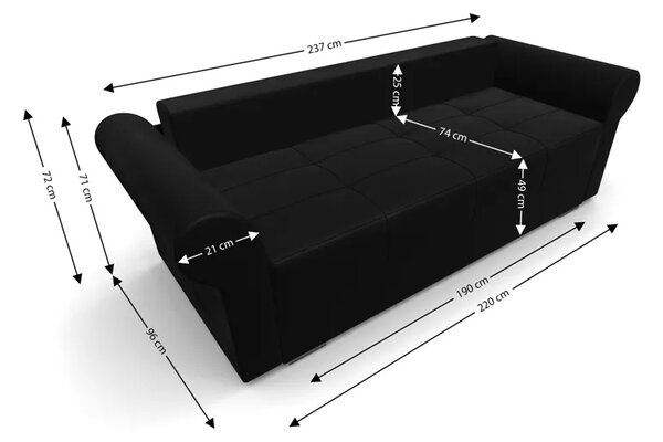 Canapea Extensibilă Elsa Mini, Negru