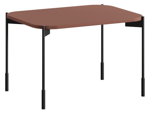 Măsuță de cafea dreptunghiulară Sonatia 60 cm pe picioare metalice - burgundy