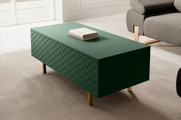 Măsuță de cafea cu spațiu de depozitare Scalia II 120 2K - labrador mat / picioare aurii
