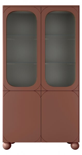 Vitrină Sonatia II 100 cm cu patru uși - burgundy