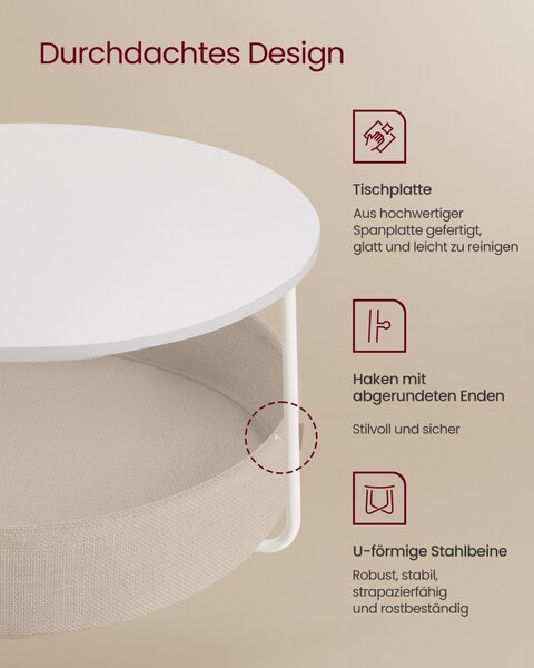 Masuta de cafea Vasagle Alb 75x75x45 cm
